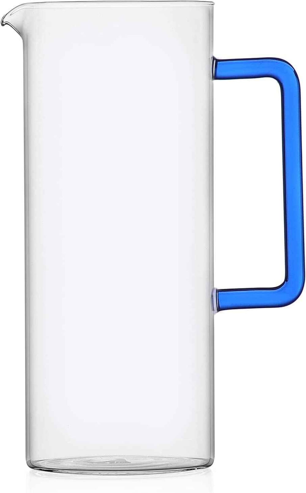 Ichendorf Milano Handgefertigter Krug aus Glas, transparent/blau, 1200 ml - Glas