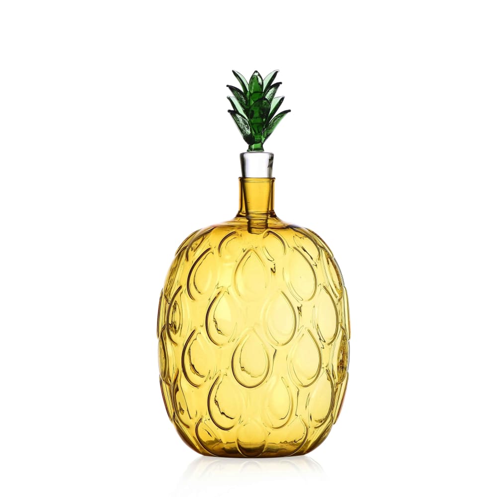 Ichendorf Milano Flasche aus Borosilikatglas, Ananas, gelb/grün, 1100 ml - -