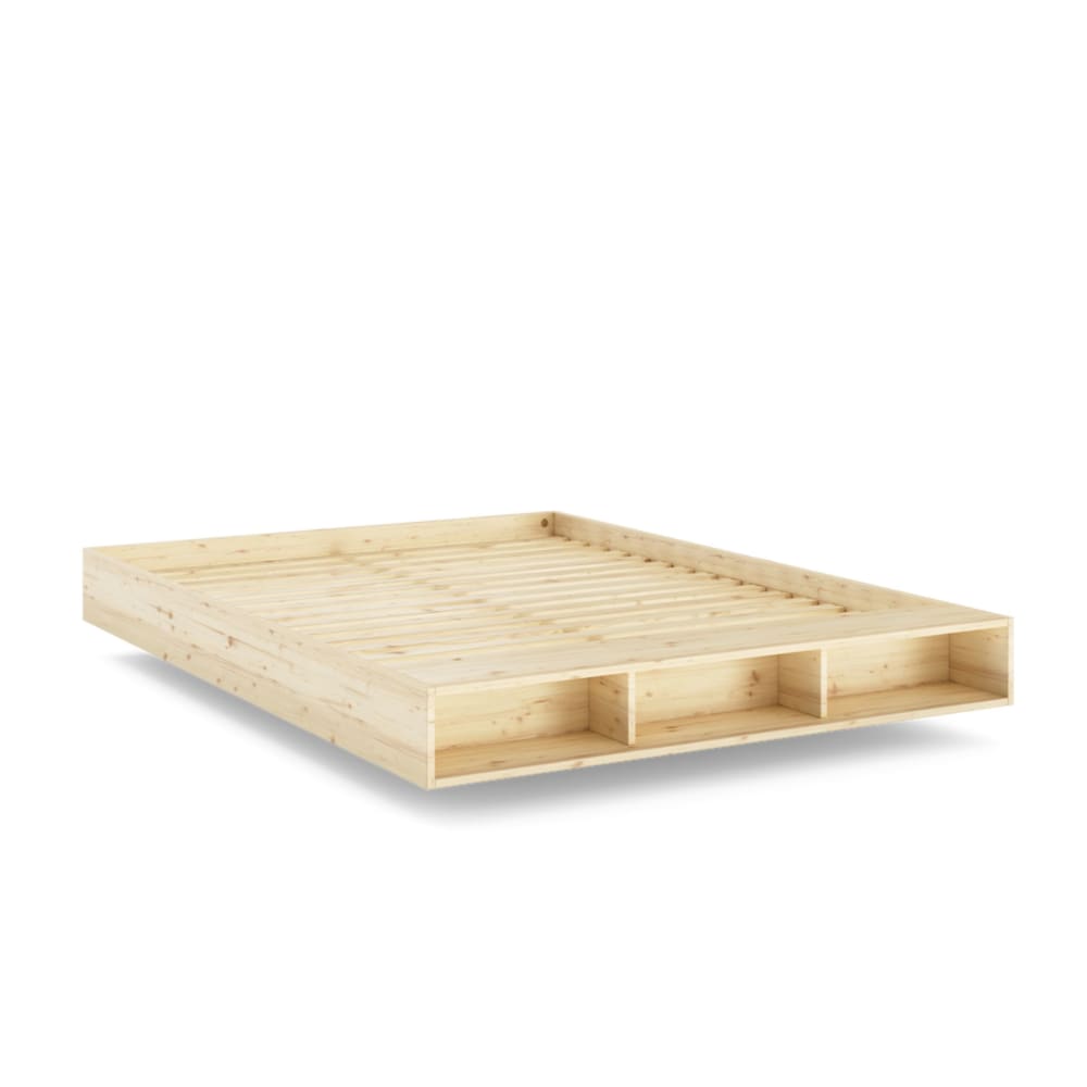 Lit 180x200 en pin massif - bois clair