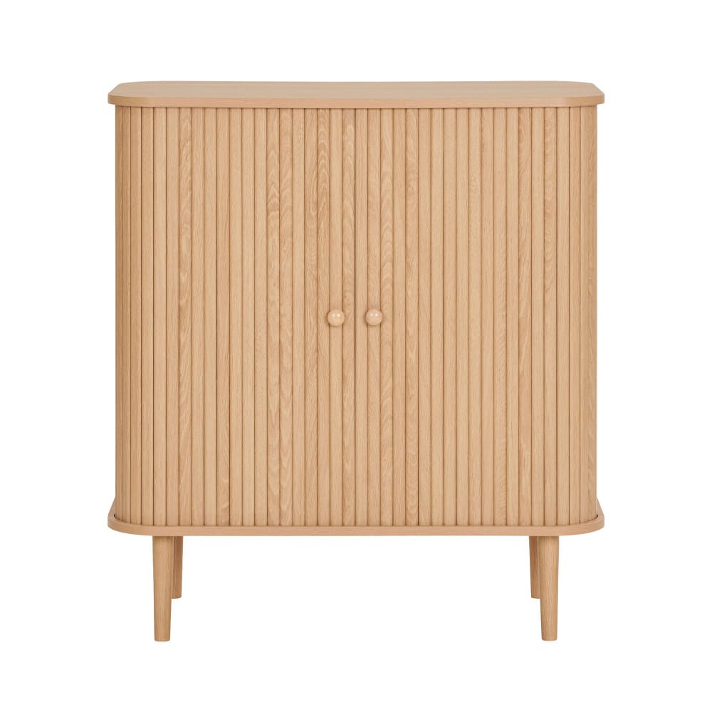 Buffet 2 portes coulissantes en bois H87cm - Bois clair