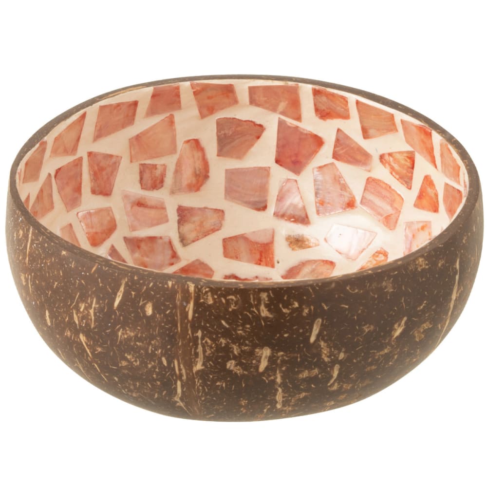 Bol déco coco mosaïque en coquillage rose