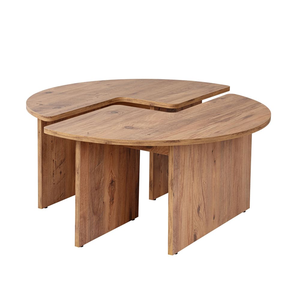 Table basse ronde duo pin atlantique 90cm