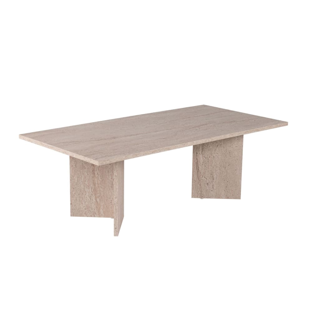 Table basse rectangulaire effet travertin 119x60cm