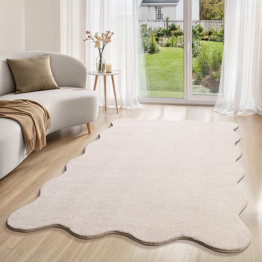 The carpet Formteppich Relax Anti-Rutsch, waschbar, Beige, 140 x 200 cm Beige Pes - Polyester