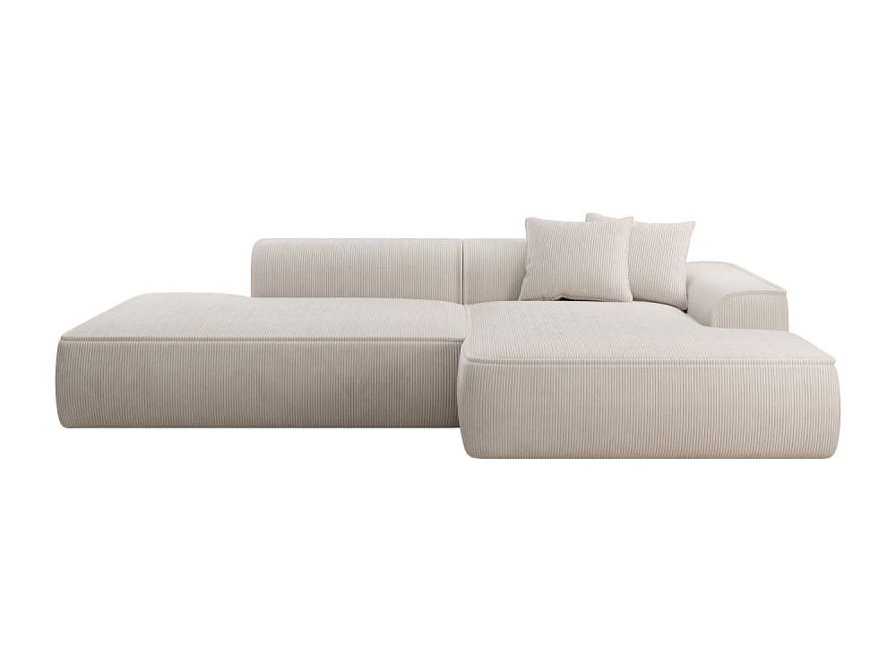 Canapé d'angle velours 5 places beige