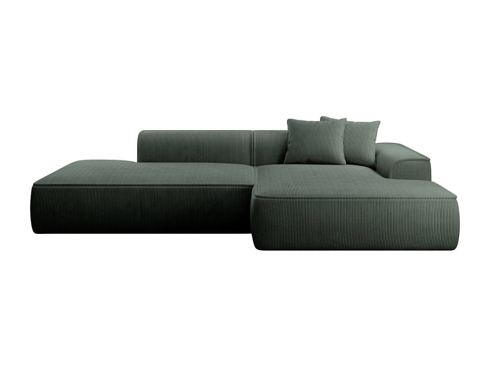 Canapé d'angle velours 5 places vert sapin