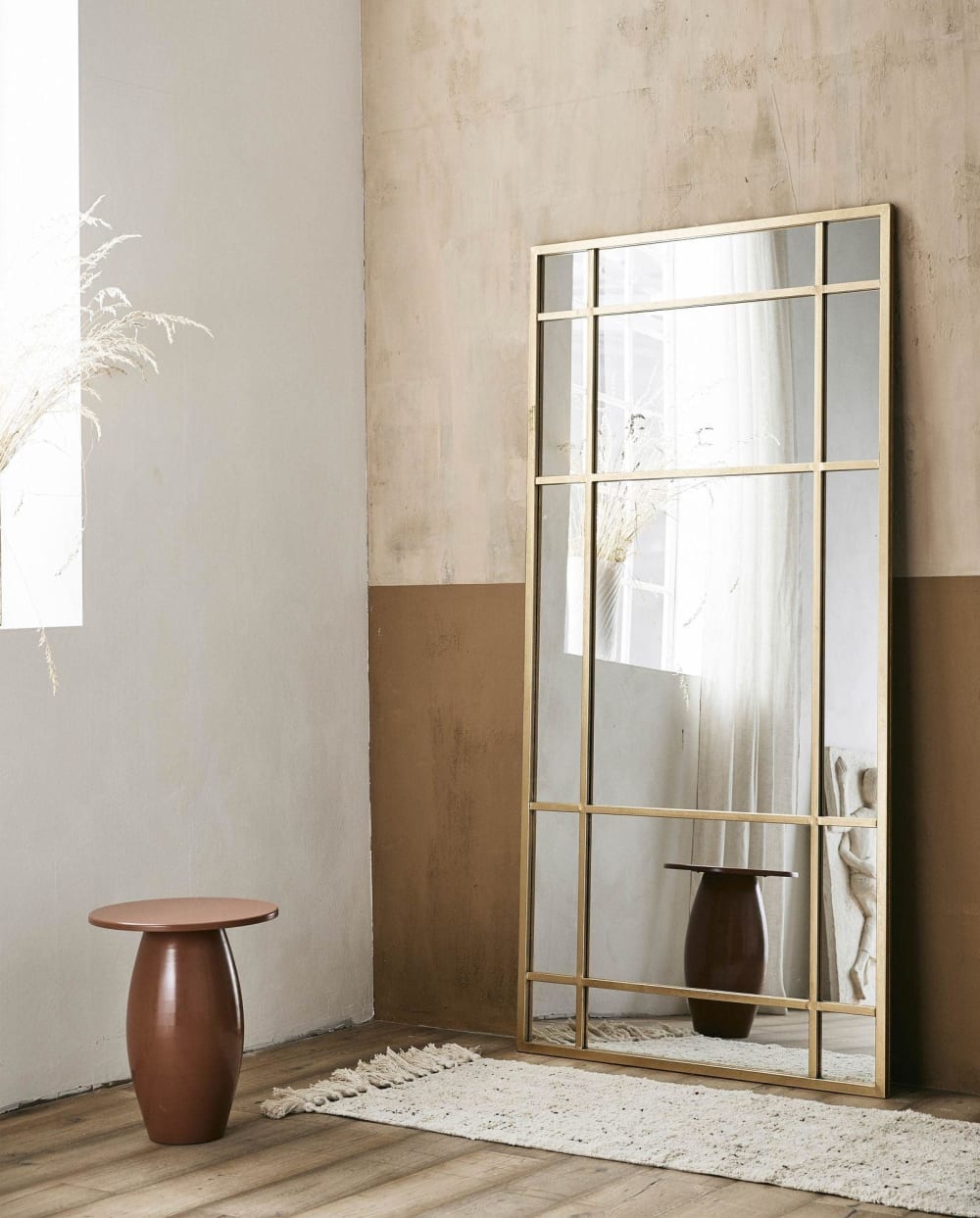 Spiegel SPIRIT 203cm aus Eisen, goldenes Finish - Maisons Du