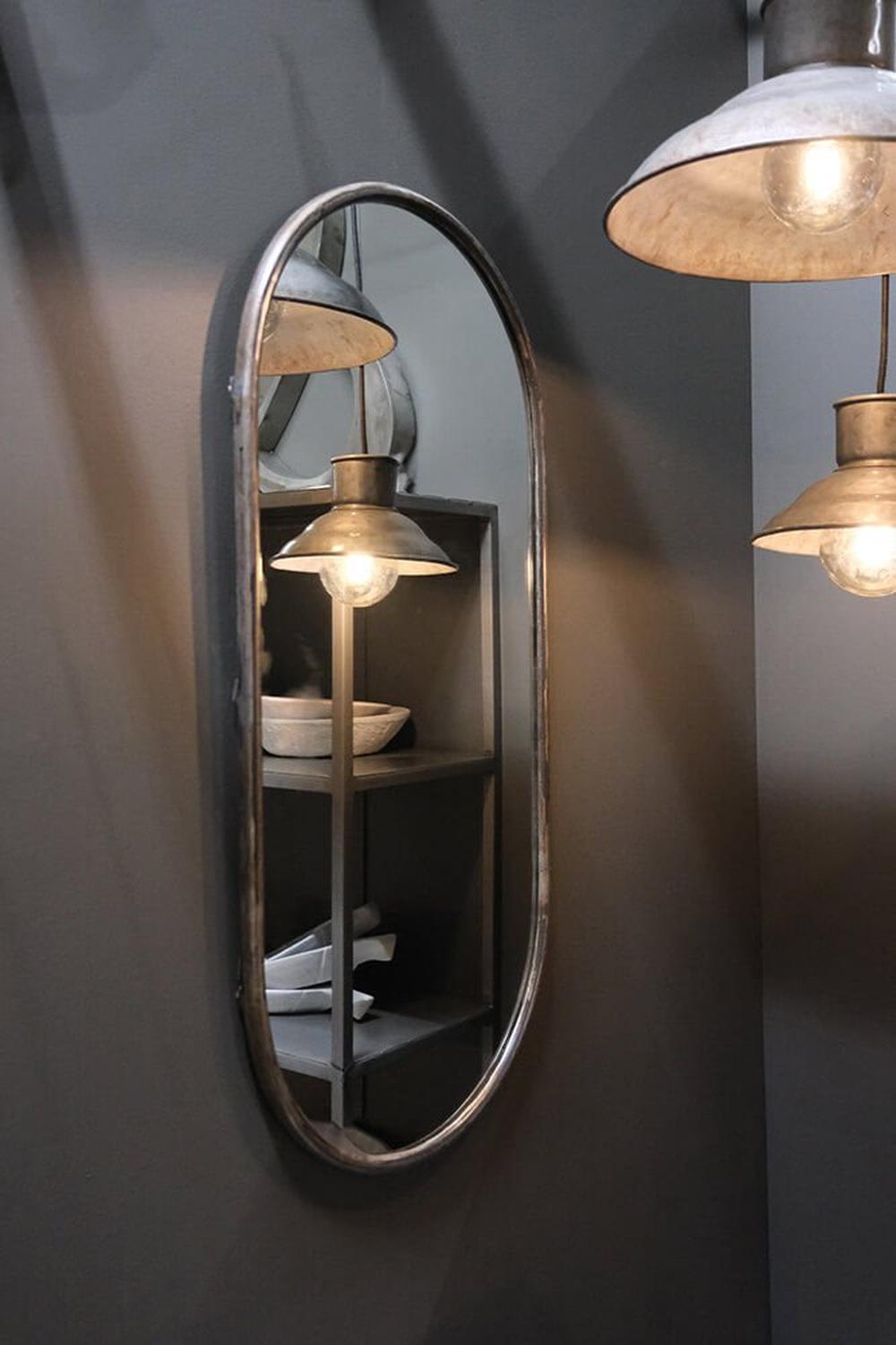 Wandspiegel Luke Oval 85cm mit Eisenrahmen - Maisons Du Monde