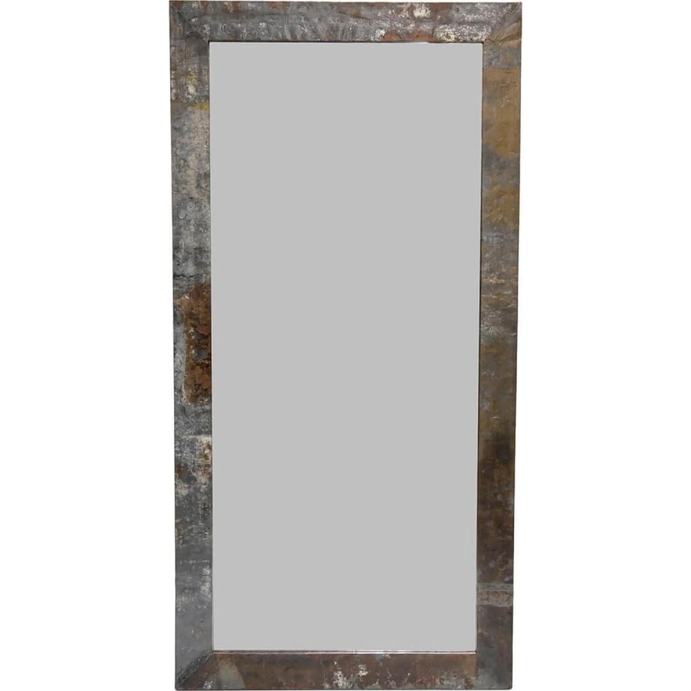 Trademark Living Spiegel Houston 200*100cm mit rohem Eisenrahmen Grün Metall