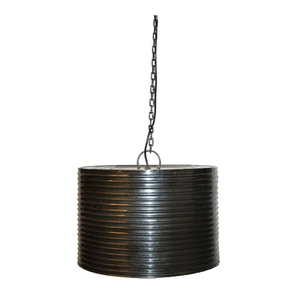 Trademark Living Hängelampe Malabar aus Eisen mit Rillen Grün Metall