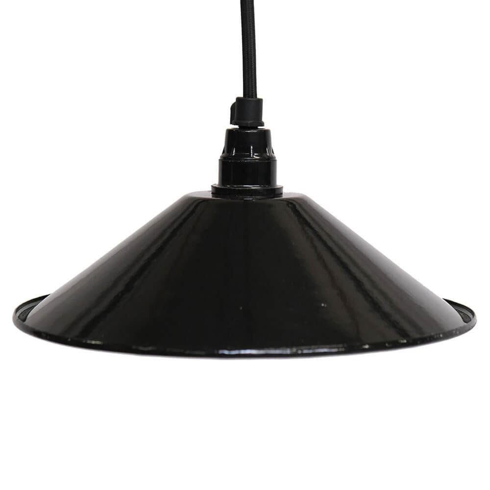 Trademark Living Hängelampe Enamel, Schwarz Schwarz Metall