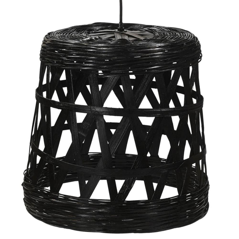 Trademark Living Hängelampe Tulda, M Schwarz Bambus