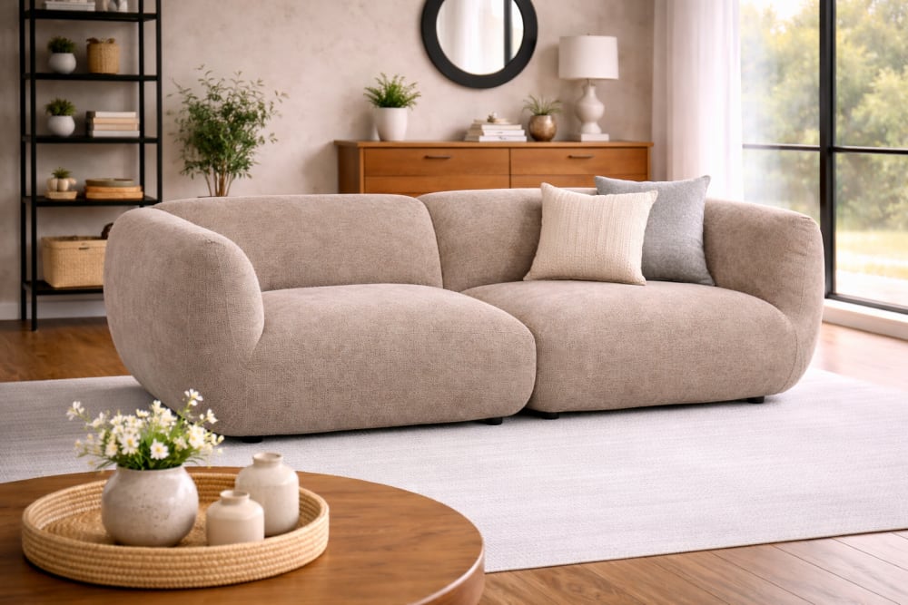 2,5-Sitzer Sofa Amsterdam, latte - Maisons Du Monde