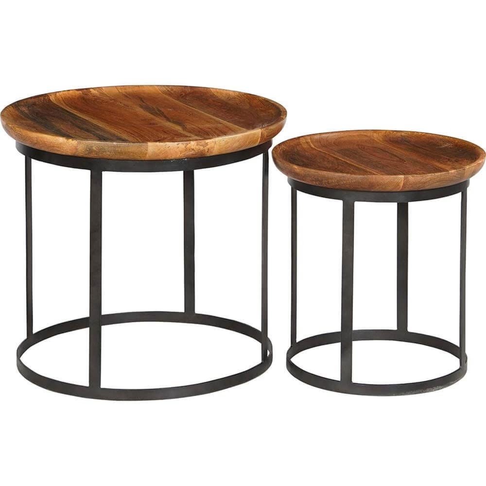 Trademark Living Couchtische Brüssel, 2er-Set, Holz Braun Holz