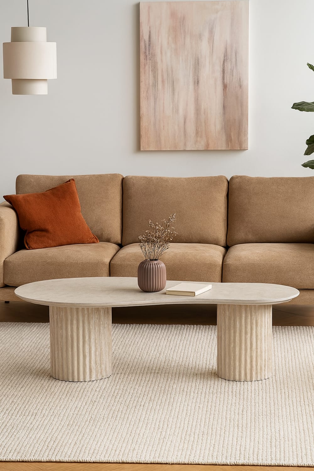 Couchtisch Craft mit Keramik-Platte, Travertin Optik - Maisons Du