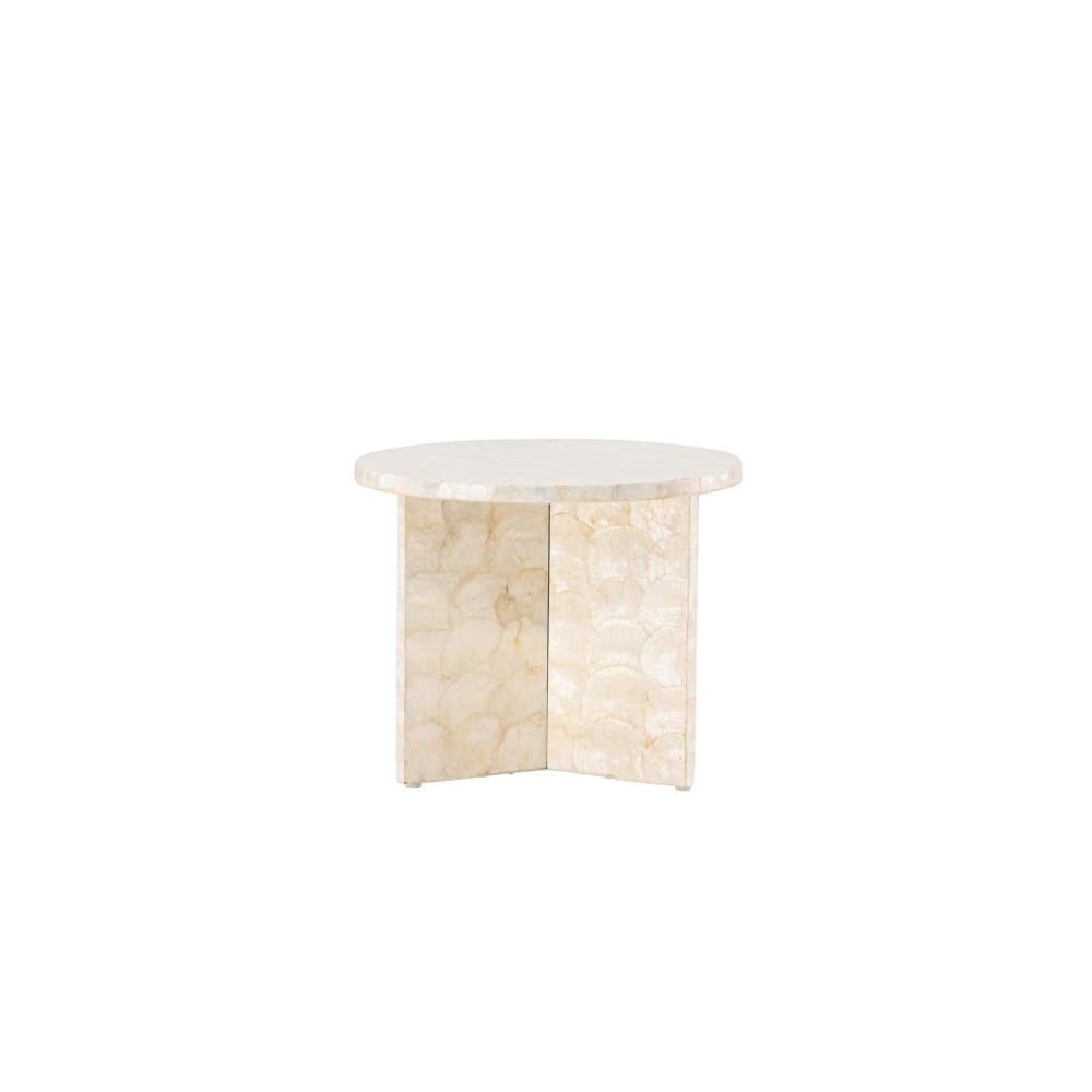Vind Couchtisch Smögen 40cm, Capiz-Muschel Optik Beige Spanplatte