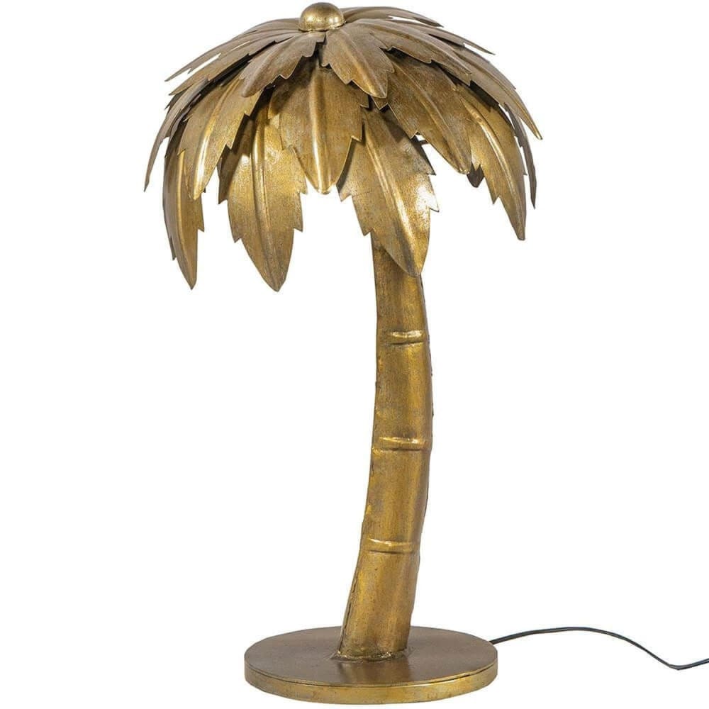 Trademark Living Tischlampe als Palme aus Eisen, Messing Gold Metall