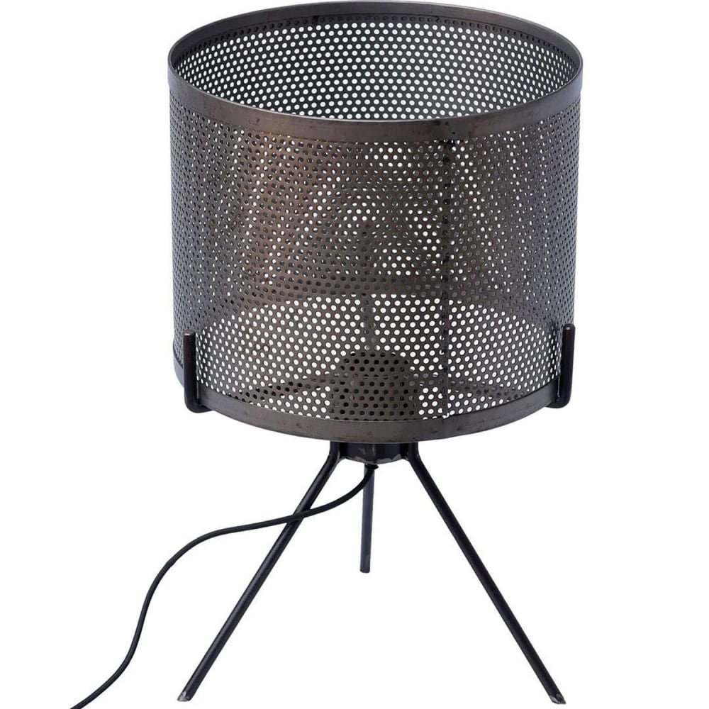 Trademark Living Tischlampe Kelly mit perforiertem Schirm aus Eisen Silber Metall