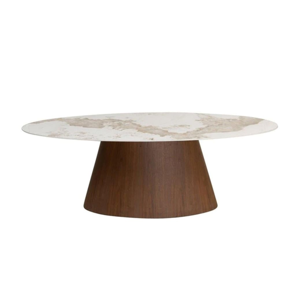 Pole to Pole Esstisch Ellipse 220*110cm aus Keramik, Marmor Beige Keramik