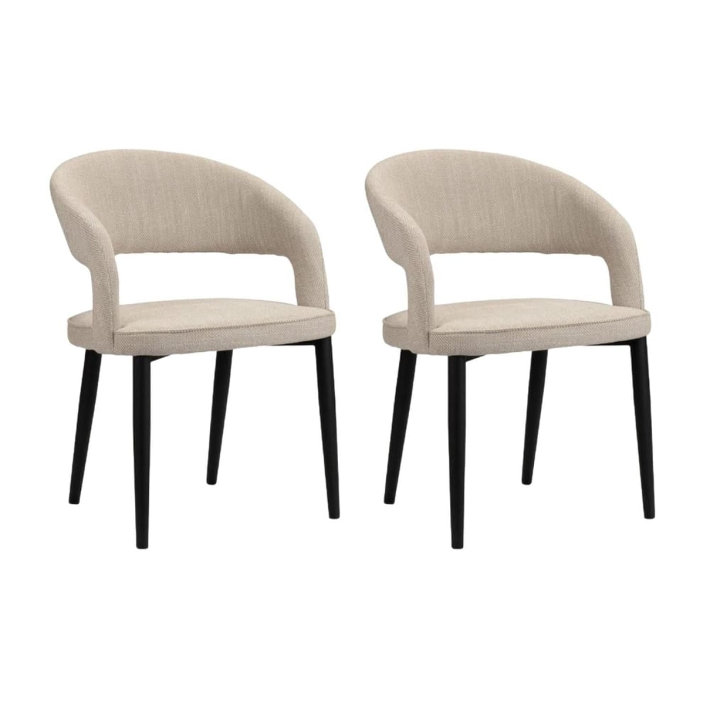 Pole to Pole 2er-Set Polsterstühle Tusk, beige (feuerhemmender Stoff) - Stoff