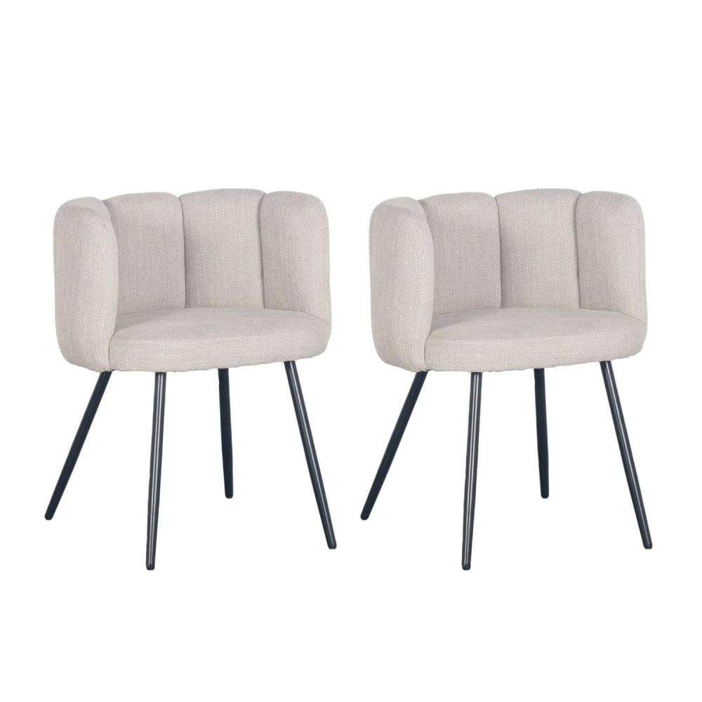 Pole to Pole 2er-Set Esszimmerstühle High Five aus Stoff, beige - Stoff