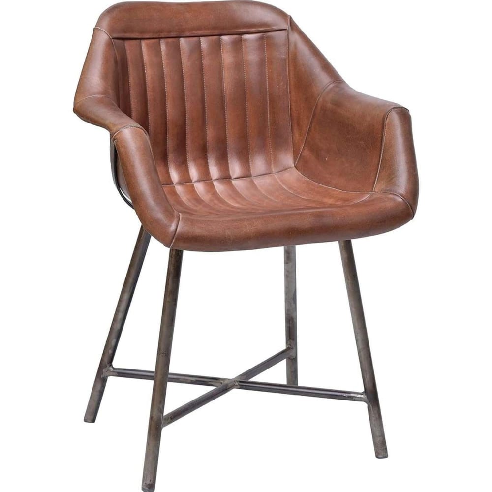 Trademark Living Armlehnstuhl Icon aus Leder, Braun Braun Leder