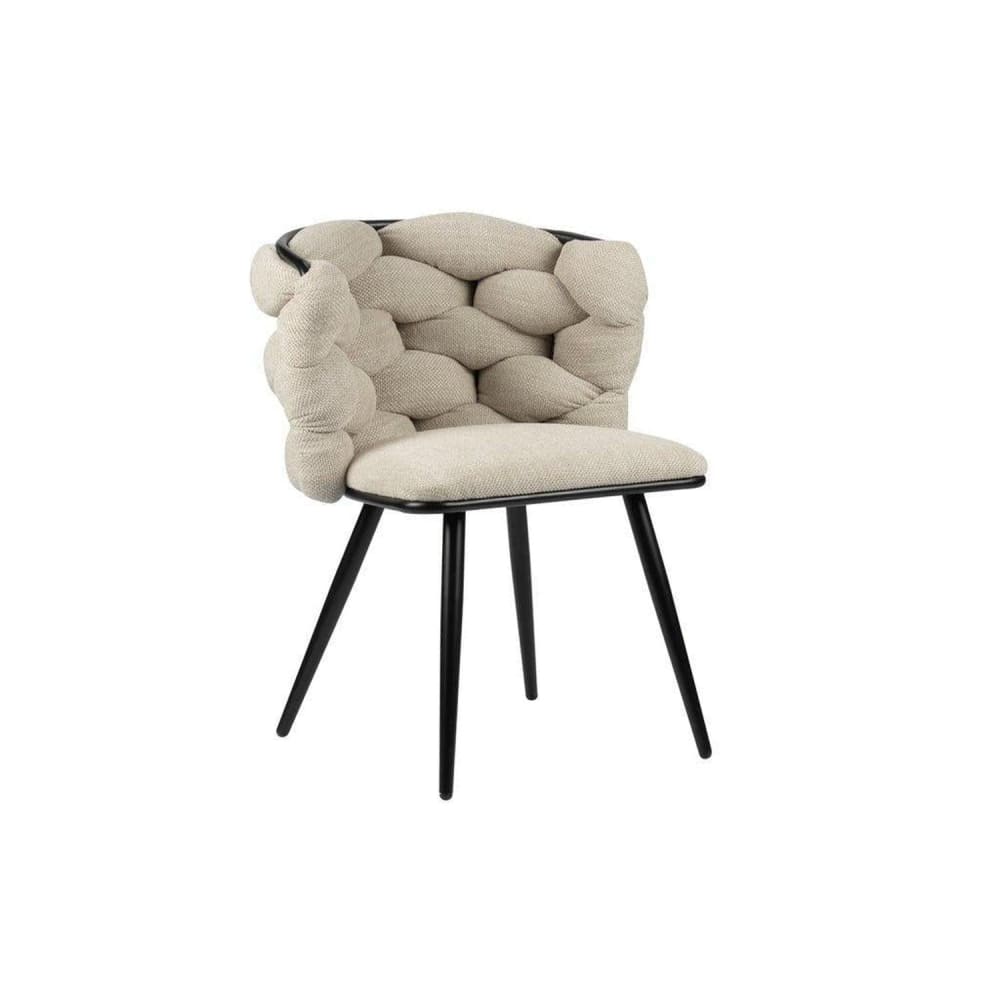2er-Set Esszimmerstühle Rock aus Chenille, beige - Maisons Du