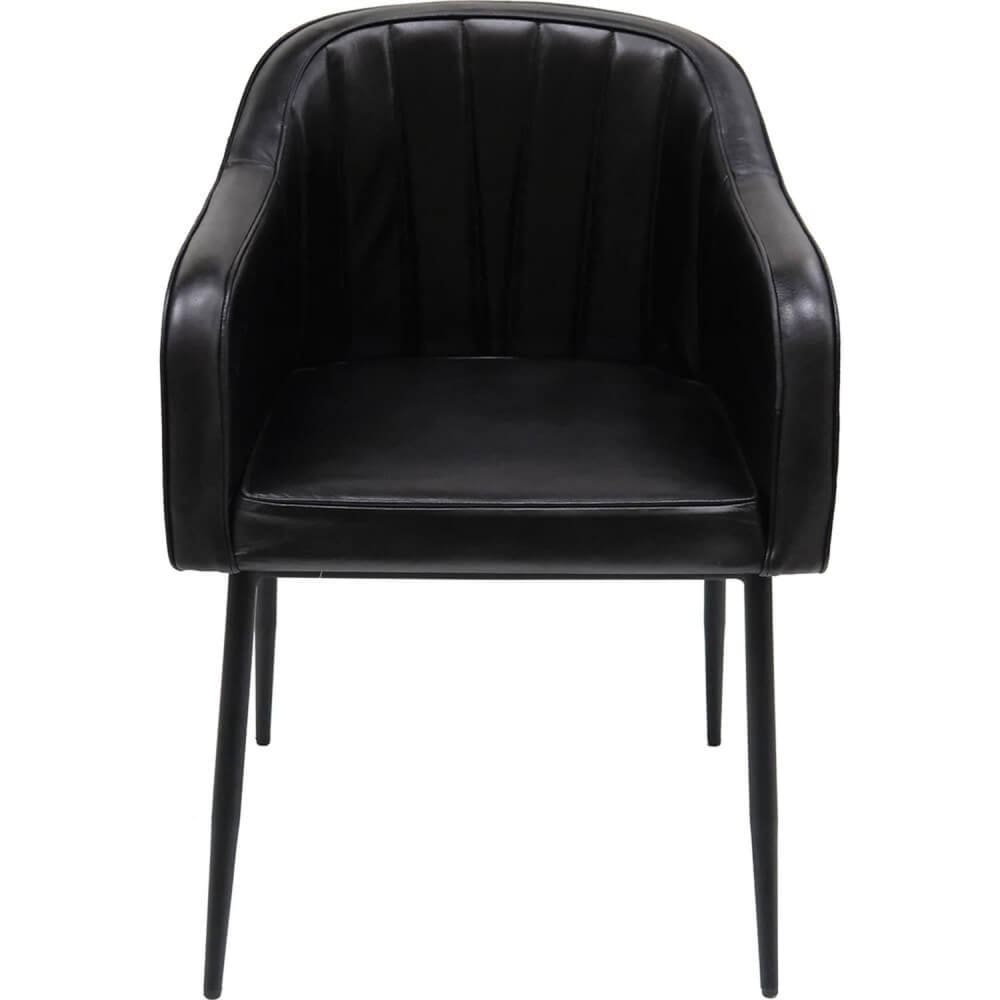 Trademark Living Esszimmerstuhl Queens aus Büffelleder, Schwarz Schwarz