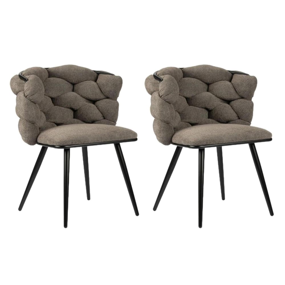 Pole to Pole 2er-Set Esszimmerstühle Rock aus Chenille, Taupe Taupe Stoff