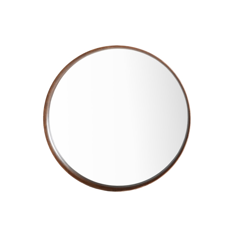 Miroir en bois d’hévéa marron 120x8x120 cm