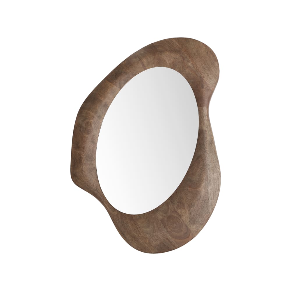 Miroir en bois d’hévéa marron 64x5x87 cm
