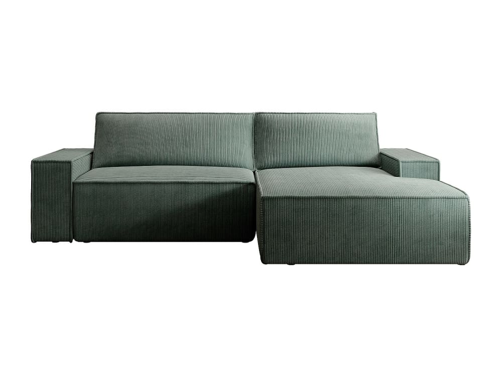 Canapé d'angle velours 4 places vert sapin