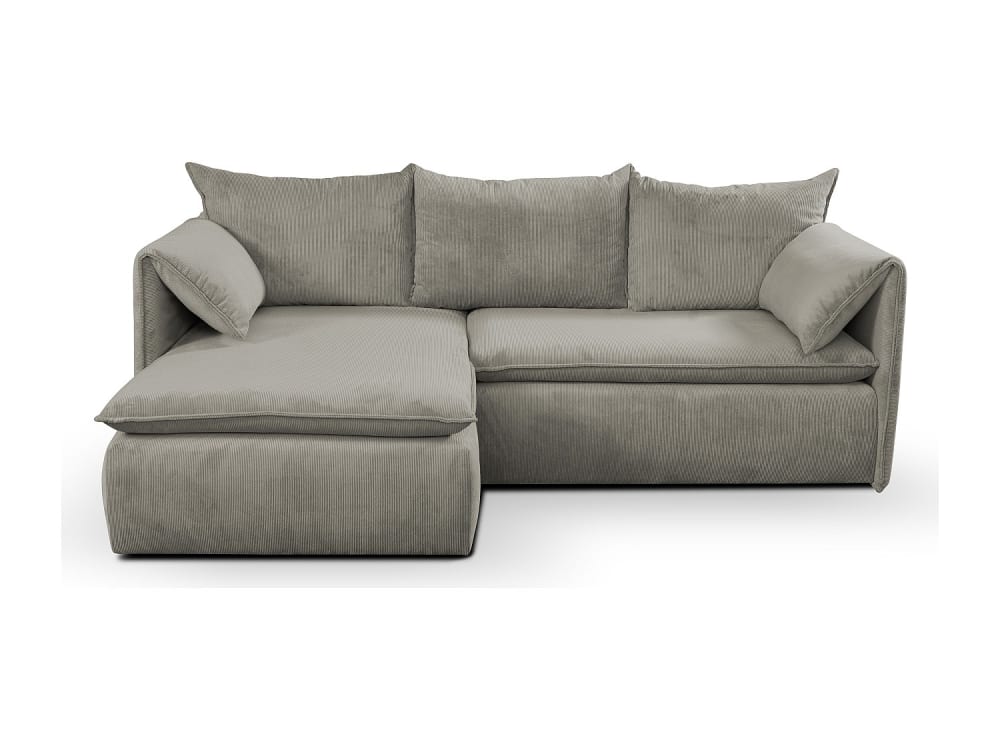 Canapé d'angle velours 4 places taupe