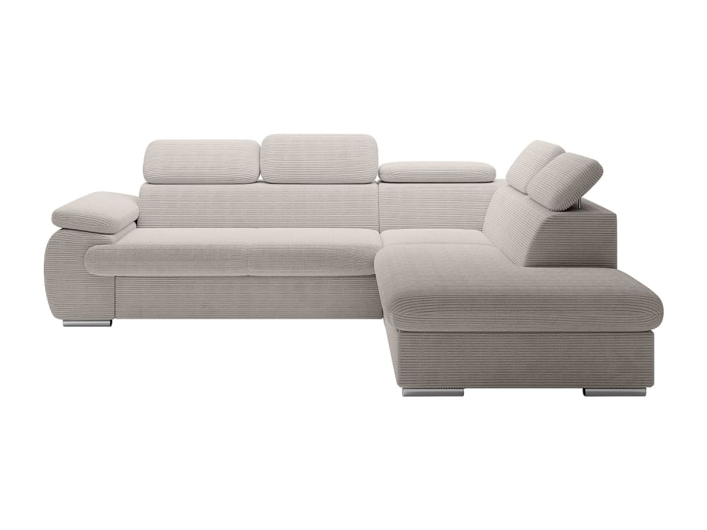 Sofá rinconera terciopelo 5 plazas beige 271x221cm