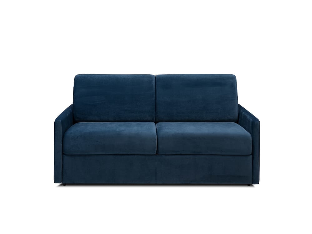 Canapé convertible velours 3 places bleu nuit