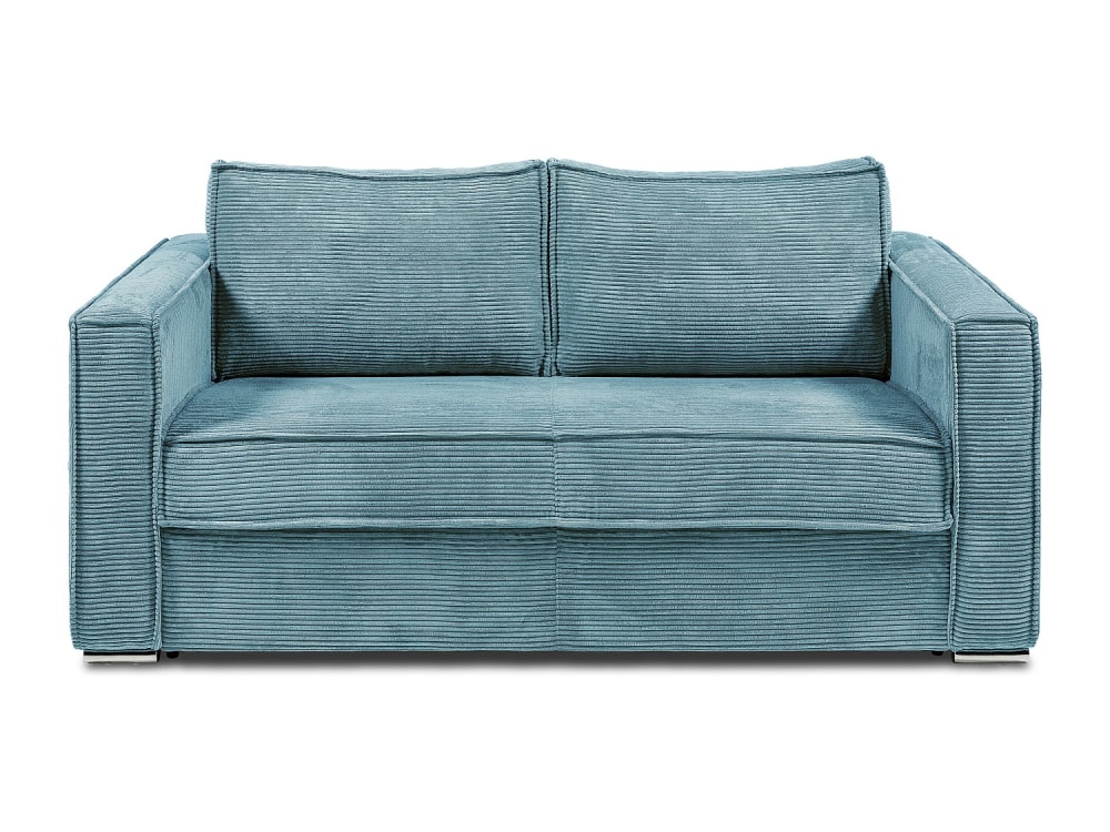 Canapé convertible velours 3 places bleu turquoise