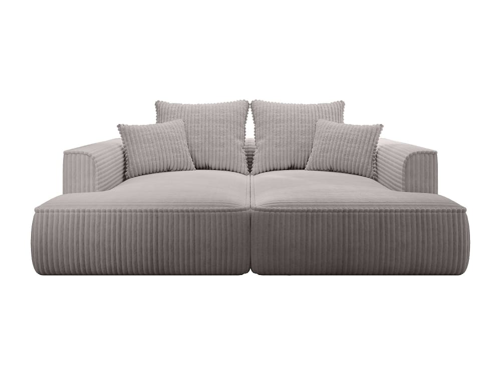 Canapé fixe velours 3 places gris clair