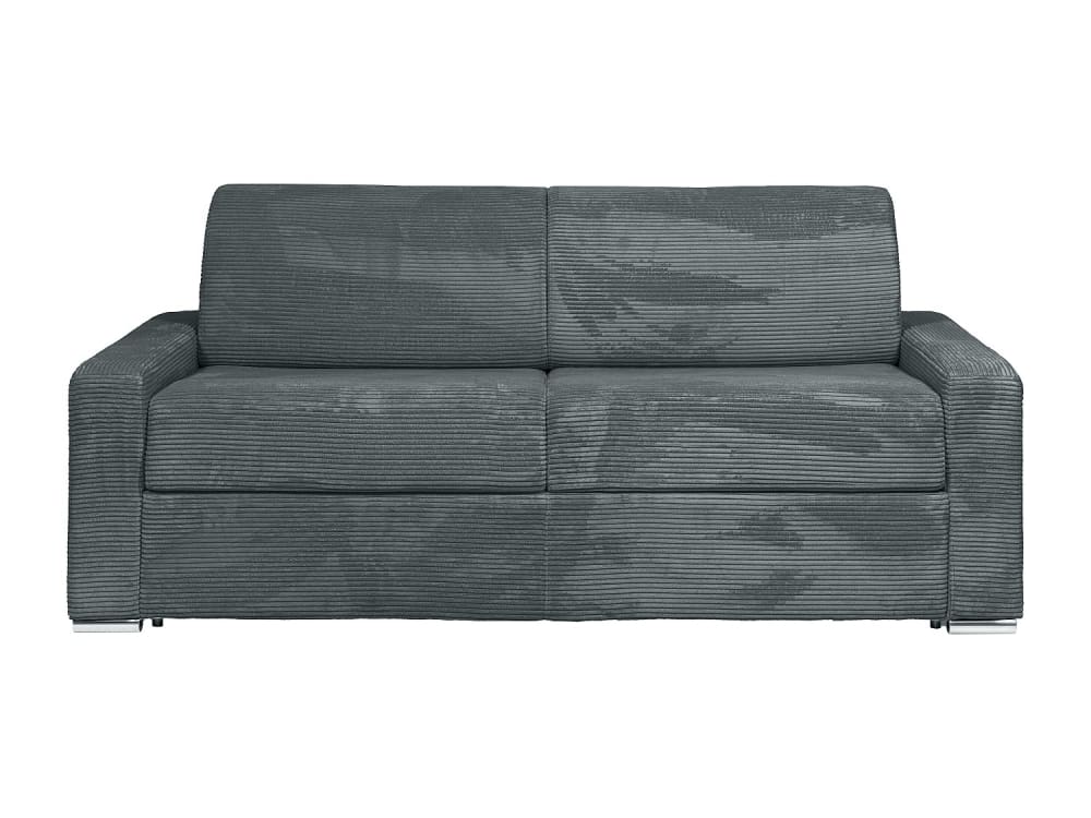 Canapé convertible velours 4 places gris anthracite