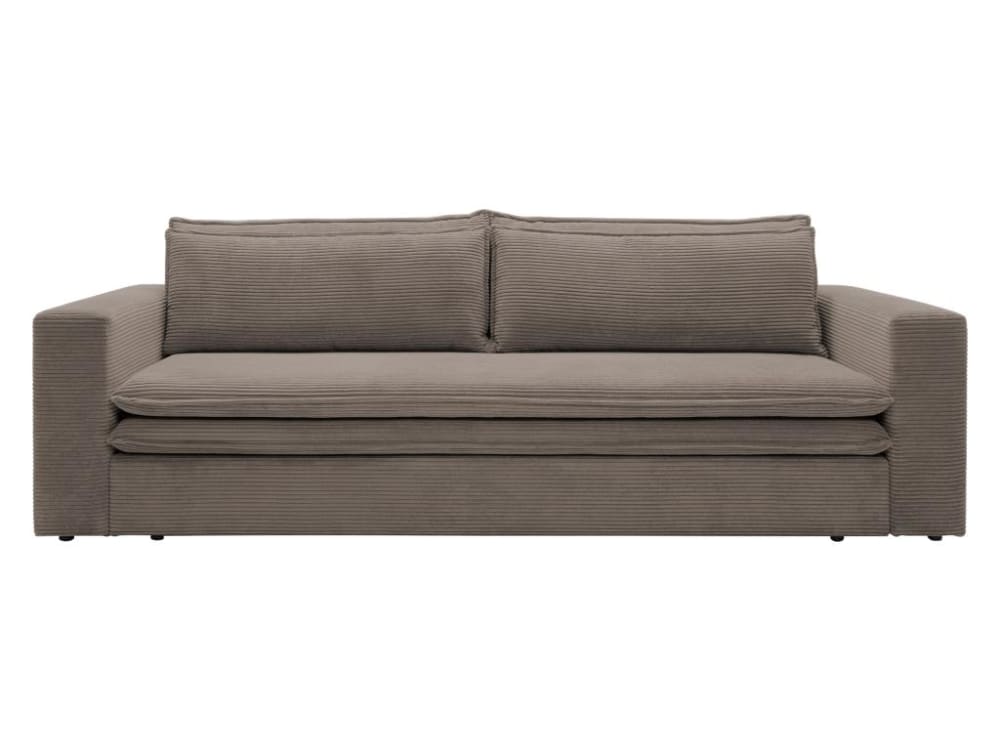Canapé convertible velours 3 places taupe