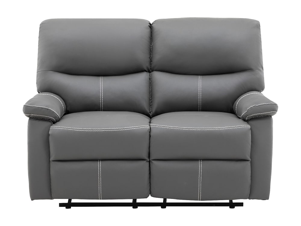 Canapé  simili cuir 2 places gris