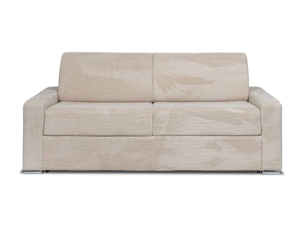 Canapé convertible velours 4 places beige