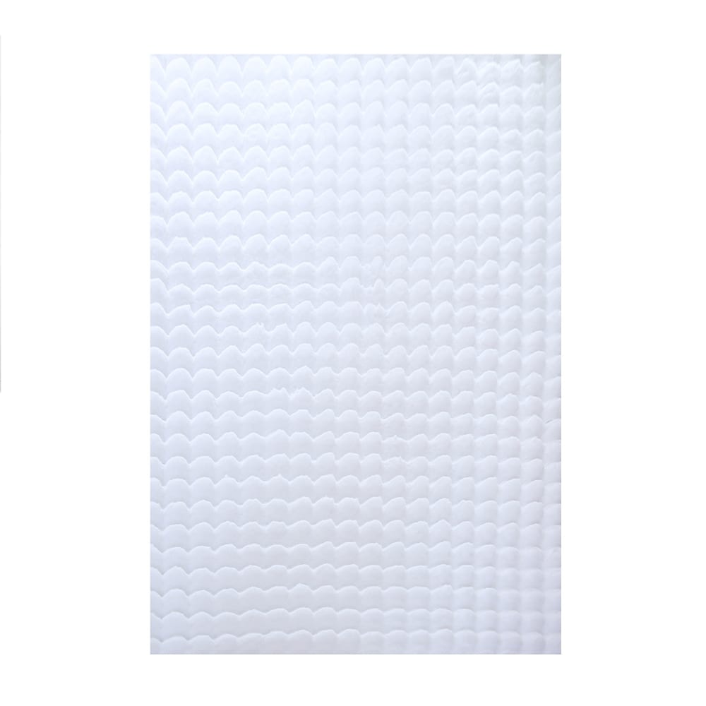 Tapis doux aspect bulles blanc  80x250