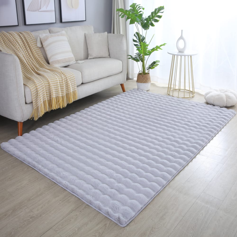 Tapis doux aspect bulles gris 160x230 — vue 4