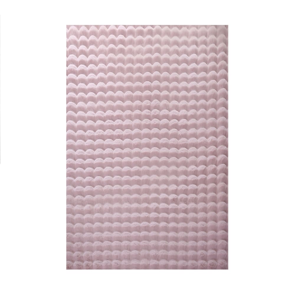 Tapis doux aspect bulles - rose