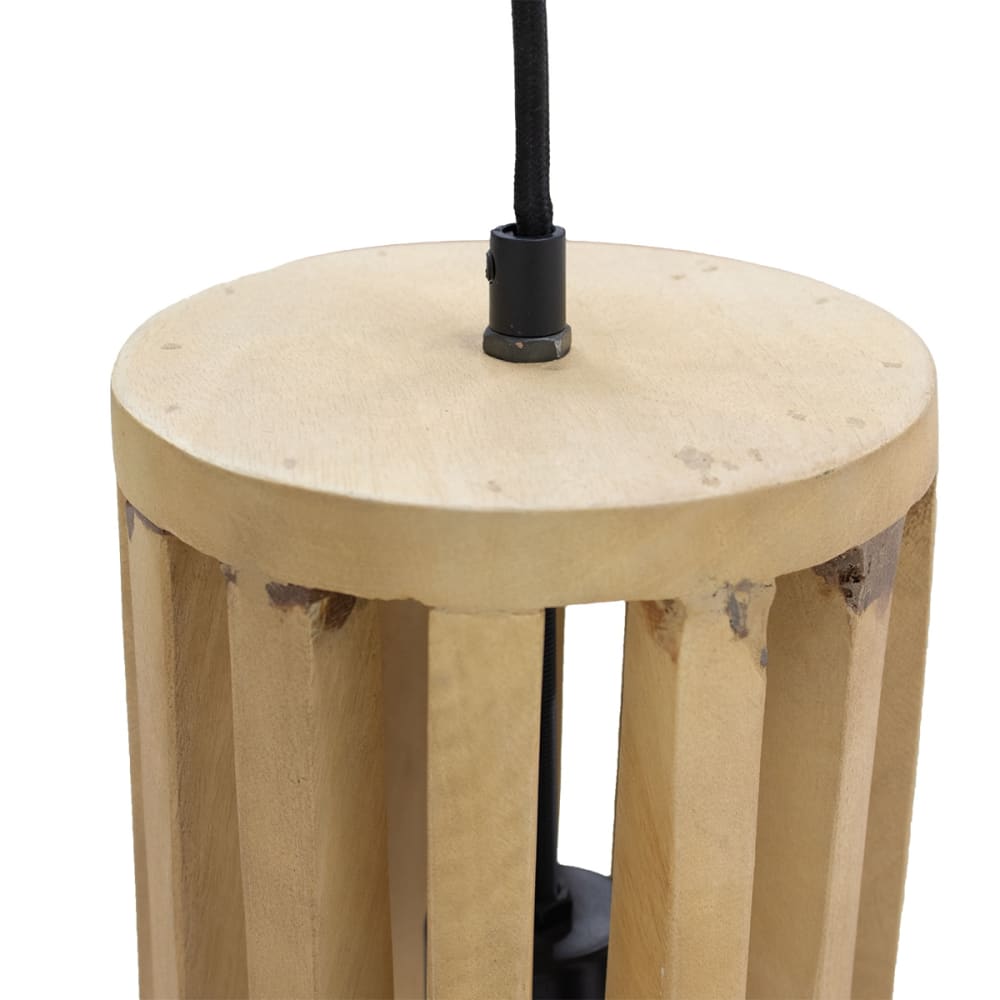 Giga Meubel Hängeleuchte rund aus Mangoholz Ø45cm, natürlich Braun