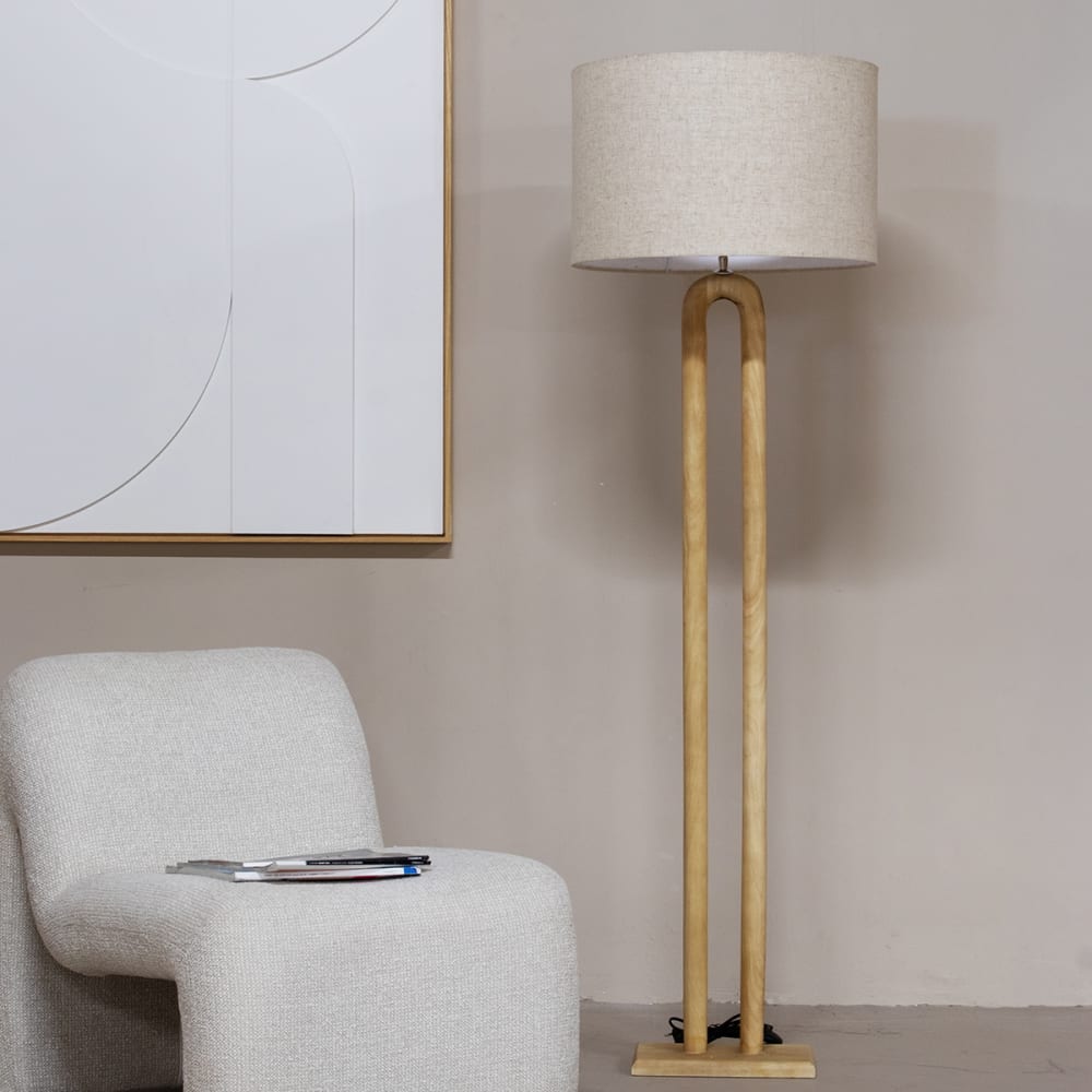 Stehlampe aus Mangoholz 125cm, natürlich - Maisons Du Monde