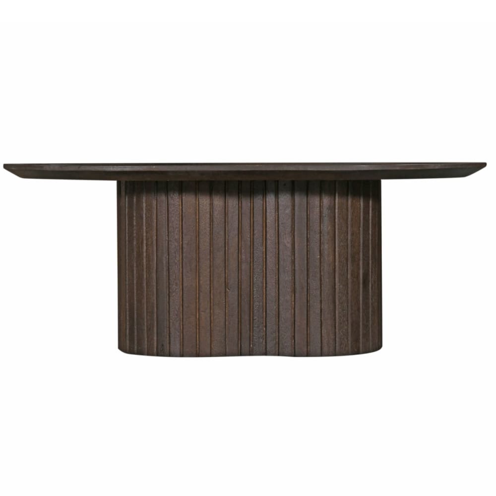 Giga Meubel Ovaler Couchtisch aus Mangoholz 90cm, dunkelbraun - -