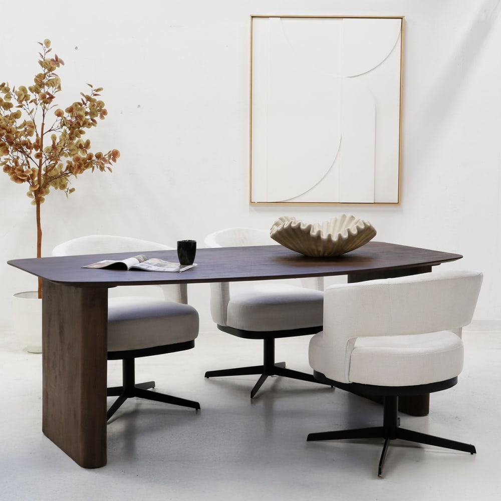 Esstisch aus Mangoholz 240x100x76cm, dunkelbraun - Maisons Du