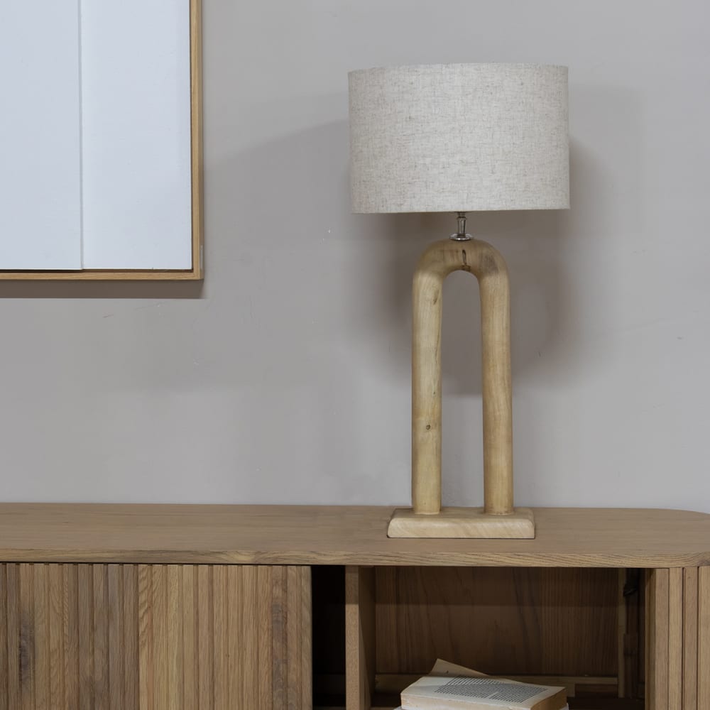 Tischlampe aus Mangoholz 60cm, natürlich - Maisons Du Monde
