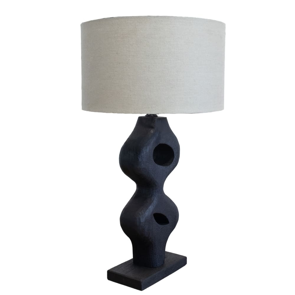 Giga Meubel Tischlampe aus Mangoholz 60cm, schwarz - -